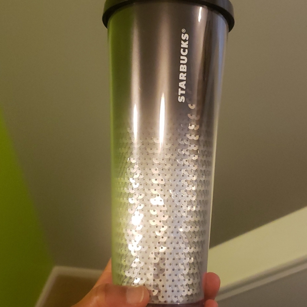 Starbucks Black and Silver Sequin tumbler